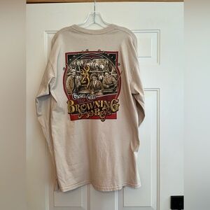 Men’s Browning long sleeve tan/beige graphic tee shirt. Size large
